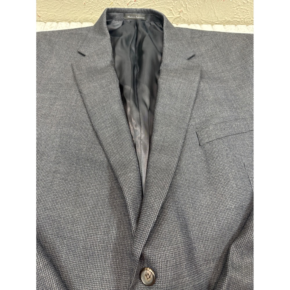 Lauren Ralph Lauren Mens 50R Grey Wool Micro Houndstooth 2-Button Blazer Jacket